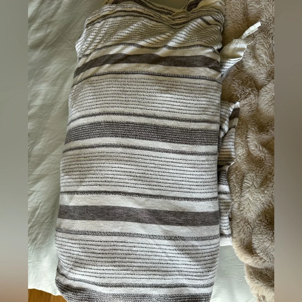 Hearth & Hand Magnolia King Linen Blend Stripe Duvet Cover Farmhouse Neutral - Picture 4 of 9